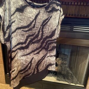 White House Black Market Zebra Print Top